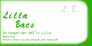 lilla bacs business card